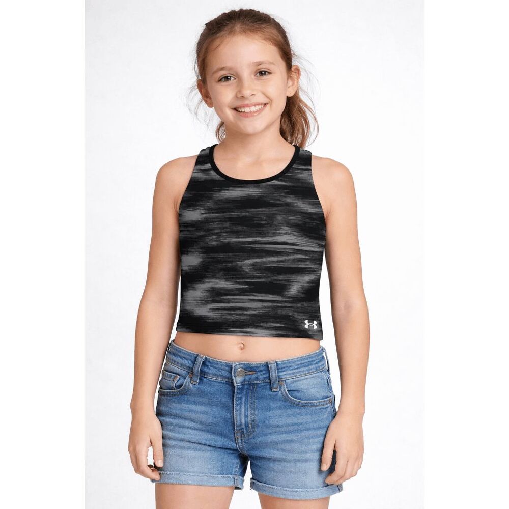 Under Armour Girl's Youth Motion Crop Tank Top Sports Bra L